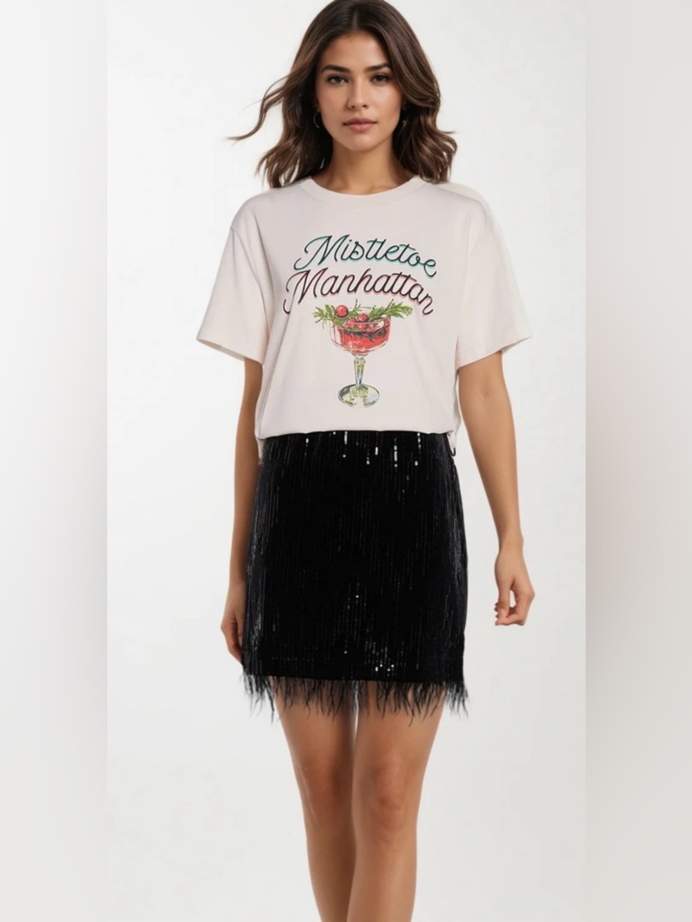 Wildfox Mistletoe Manhattan Ryan Tee Mauve
Chalk NWT Size Medium